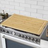 Carbonized Bamboo Stove Cutting Board with Feet 32x21 In - Thick Durable Eco-Friendly Non-Slip Kitchen Food Preparation Board - 4 of 4