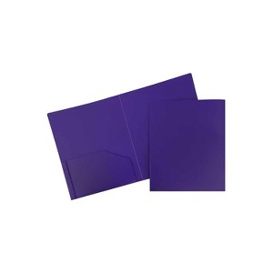 JAM Paper Heavy Duty Plastic Two-Pocket School Folders Purple 108/Pack 0946179B - 1 of 4