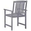 vidaXL Outdoor Patio Chairs Set of 4 - Solid Acacia Wood - Gray - Weather Resistant - Easy to Clean - Suitable for Garden, Balcony, Deck or Sunroom - 3 of 4