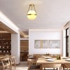 YANSUN 1-Light Gold Mid Century Modern Globe Semi Flush Mount Ceiling Light with White Frosted Glass Shade for Living Room Dinning Room - 3 of 4