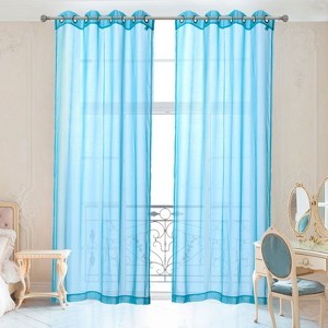 Ruthy's Outlet Panel Pair Window Sheer Curtains Grommet Panels - 1 of 3