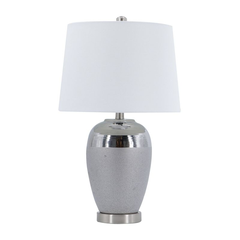 14&#34;x23.8&#34; Two Tone Ceramic Table Lamp Silver/White - A&#38;B Home, 1 of 21