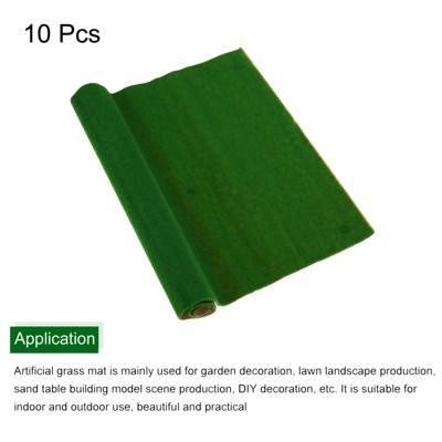 10-Piece Realistic Green Artificial Grass Mat Set