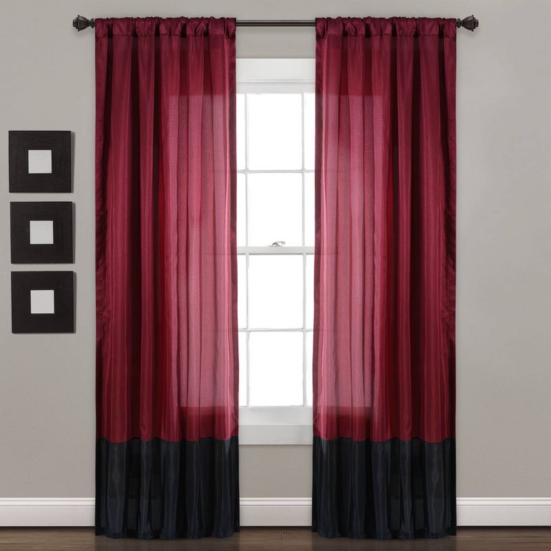 2pk 42&#34;x95&#34; Light Filtering Milione Fiori Curtain Panels Red - Lush D&#233;cor, 1 of 8