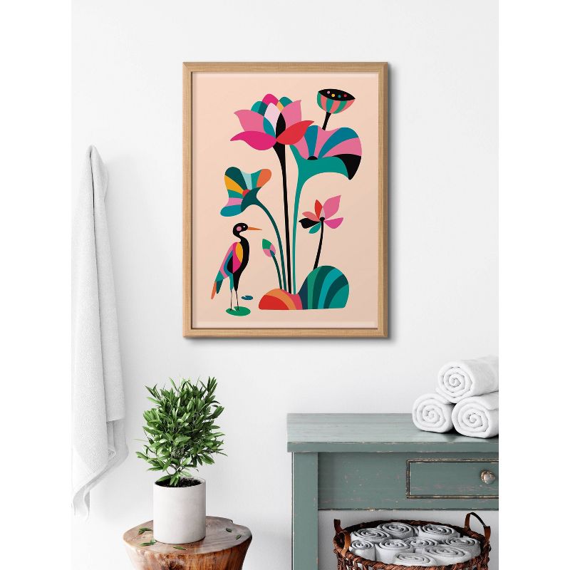 18&#34; x 24&#34; Blake Mid Century Modern Lotus by Rachel Lee of My Dream Wall Framed Printed Glass Natural - Kate &#38; Laurel All Things Decor, 6 of 8