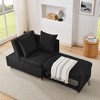 Linen Adjustable Backrest Convertible Sleeper Sofa Chair for Small Spaces with Pullout Bed and Wheels for Living Room - 2 of 4