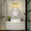 LLHZSY 4-Light Brass  Bathroom Vanity Light with Round Crystal Shade Bath Wall Light Sconce - 3 of 4