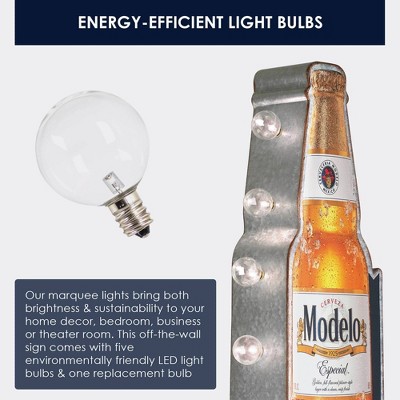 American Art Decor Metal LED Modelo Especial Marquee Sign: Vintage-Inspired, Double-Sided, Battery-Powered