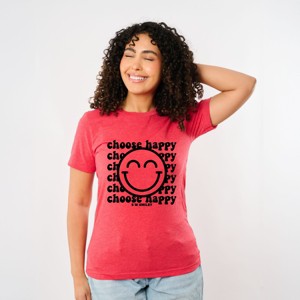 Simply Sage Market S.W.Smiley Choose Happy Smiley Face Short Sleeve Tee - 1 of 4
