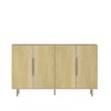 HDZNVF Wood Modern Buffet Cabinet with Storage, Fluted Sideboard Large Buffet with Adjustable Shelves - 4 of 4