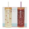 Zak Designs 2pc 20 fl oz Glass Hadley Tumblers with Lid and Straw - 4 of 4