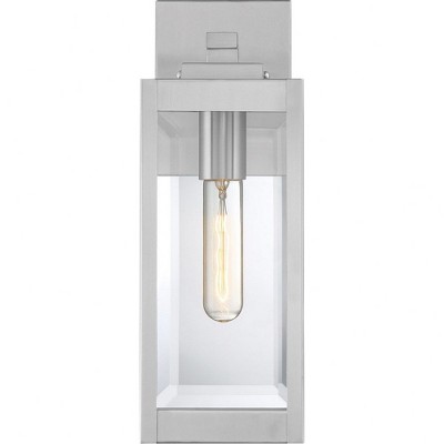 Westover 14.25" Stainless Steel Outdoor Wall Lantern with Clear Glass