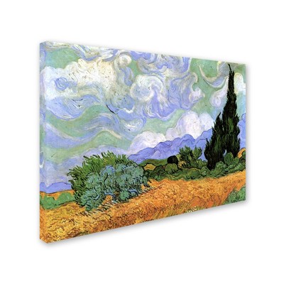 Trademark Fine Art-Vincent van Gogh 'Wheatfield with Cypresses' Canvas Art