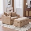 Sapphtopaz Modern Chenille Couches for Living Room with 2 Bolster Pillows Upholstered Single Sofa with Metal Legs Accent Armchair for Bedroom - 2 of 4