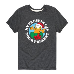 Boys' - Garfield - My Presence Is Your Present Short Sleeve Graphic T-Shirt - 1 of 4
