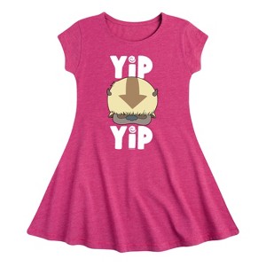 Girls' - Avatar: The Last Airbender - Cute Appa Yip Yip Fit & Flair Cap Sleeve Dress - 1 of 3