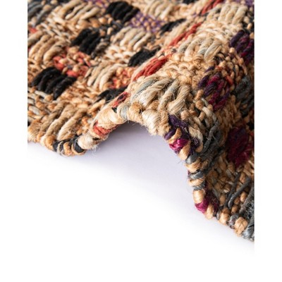 Handmade Multicolor Geometric Jute 6' x 9' Area Rug