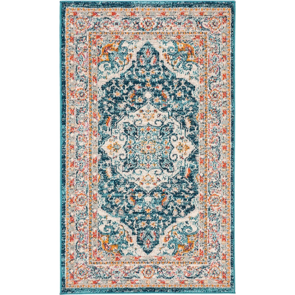 3'x5' Deidre Medallion Loomed Rug Ivory/Blue - Safavieh