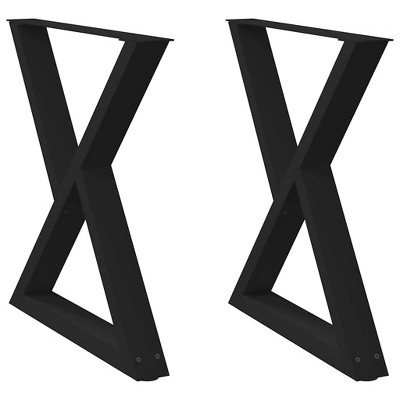 vidaxl dining table legs - customizable steel black - 31.5"x28.3"-28.9"