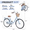 INFURNIC Bicycles 26" Single Speed Folding Bike Beach Cruiser Bike Step Through City for Easy Storage and Commuting, Blue, 69.93"*25.2"*40.95" - 3 of 4