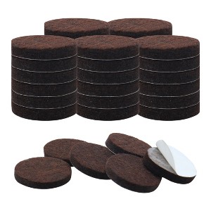 Unique Bargains Felt Self-stick Non-slip Anti-scratch Round Furniture Floor Pads Brown 36 Pcs - 1 of 3