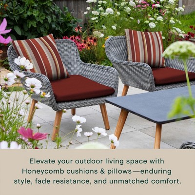 Henna Red Textured Outdoor Universal Seat Cushion Set