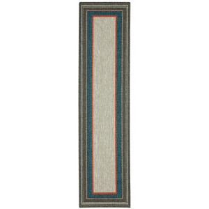 Oriental Weavers Latitude 8021L Grey/ Teal Indoor/Outdoor Area Rug - 1'10" x 7'6" - 1 of 4