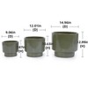 NAYSAYE Planter Set of 3 Ceramic Flowerpot Sleek Glossy Design for Indoor Outdoor Garden, Light Green, 15"*15"*13" - 3 of 4