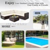 Tangkula 6PCS Wicker Patio Sectional Conversation Furniture Set with Seat Cushions & Coffee Table - 3 of 4