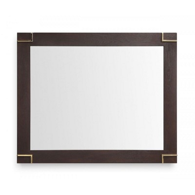 HomeRoots 33" Brown and Gold Wood Framed Accent Mirror