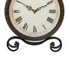 17"x11" Metal Scroll Clock Brown - Olivia & May: Silent, Rustic Tabletop & Mantel Decor - image 4 of 4