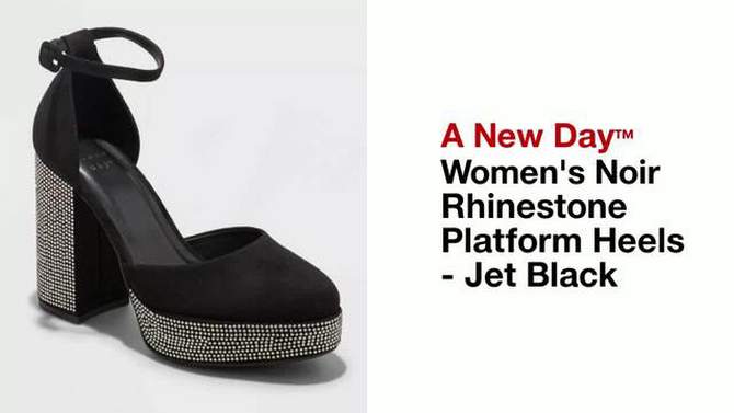 Women's Noir Rhinestone Platform Heels - A New Day™ Jet Black, 2 of 8, play video