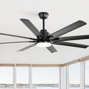 Large Industrial Smart Ceiling Fans with Lights and Remote & APP Control 8 ABS Blades 6-Speed Powerful DC Motor Reversible For Home/Commercial/Outdoor - 1 of 4