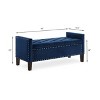 CAVINAS Modern Nailhead Accents Velvet Ottoman Bench with Internal Storage,Tufted Button Storage Bench for Bedroom,Living Room - 4 of 4