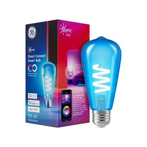 Ge Cync Smart St19 Led Edison Style Light Bulb Full Color: Color 