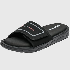 Alpine Swiss Gabe Mens Memory Foam Slide Sandals Adjustable Comfort Athletic Slide RUNS SMALL ORDER 1 SIZE LARGER - 1 of 4