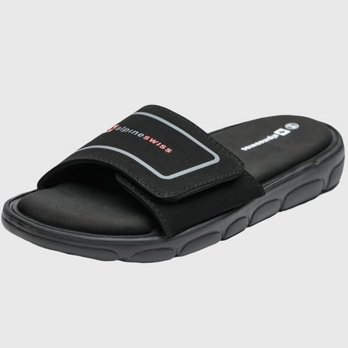 Alpine Swiss Gabe Mens Memory Foam Slide Sandals Adjustable Comfort Athletic Slide Black 9 M Us Target