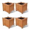 vidaXL Set of 4 Square Wooden Raised Beds - Solid Wood Planters for Garden, Patio & Terrace - Weather-Resistant & Durable - 11.8"x11.8"x11.8" - 2 of 4