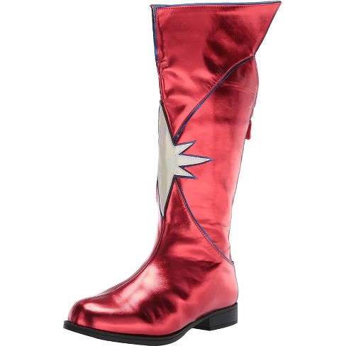 Ellie Shoes Red Knee High Adult Female Costume Superhero Boots | 1.5 ...