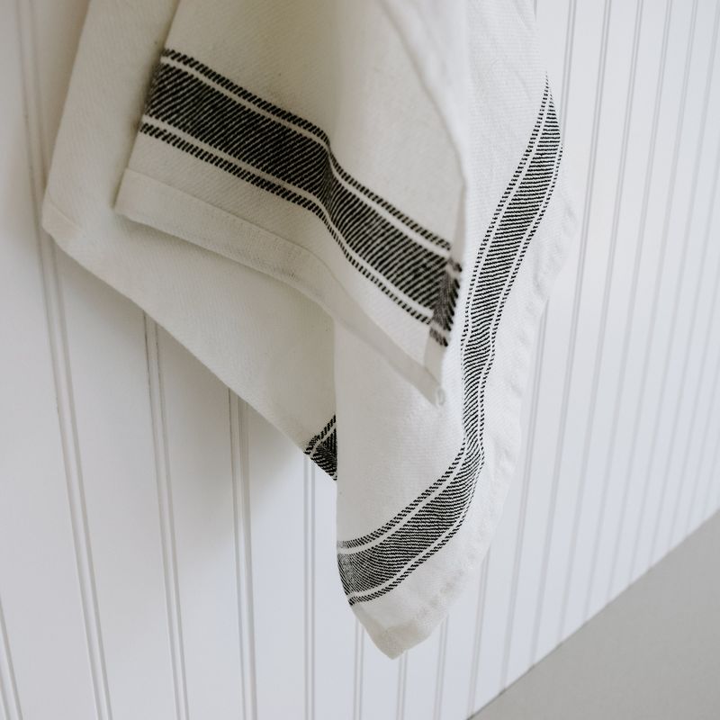 Sweet Water Decor Two Horizontal Black Stripe Hand Towel - 18x32", 4 of 6