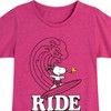 Girls' - Peanuts - Snoopy's Wave Ride Fitted Short Sleeve Graphic T-Shirt - 2 of 4