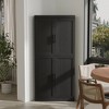 MAYEERTY Modern 4 Doors Utility Storage Cabinets Efficient Storage for Living Room Dining Room Bedroom Black 2 Piece - 3 of 4