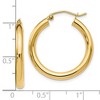 Black Bow Jewelry 3mm Round Hoop Earrings in 14k Yellow Gold, 26mm (1 Inch) - 4 of 4