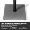 Crestlive Products 45lbs Patio Umbrella Base  Heavy Duty Outdoor Patio Market Umbrella Stand for Deck, Poolside, Balcony, Wind-Resistant Design - 3 of 4