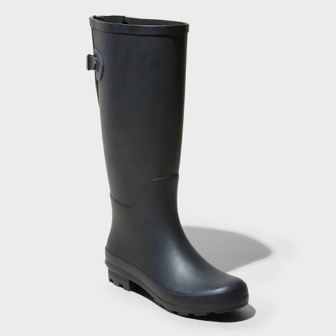 Women s River Tall Rain Boots A New Day Black 5 Target