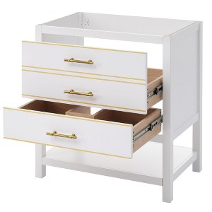 Bathroom Vanity Without Sink, Free Standing Bathroom Cabinet with 2 Drawers and Open Storage Shelf for Bathroom - 1 of 4