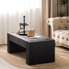 49'' Wood Rustic Farmhouse Coffee Table,Simple Design Modern Wood Coffee Table,Rectangle Wood Living Room Accent Coffee Table-Coolbibila - 3 of 4