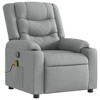 vidaXL Light Gray Fabric Massage Recliner Chair - Manual Recline, Vibrating, Padded, Cup Holders, Durable - 3 of 4