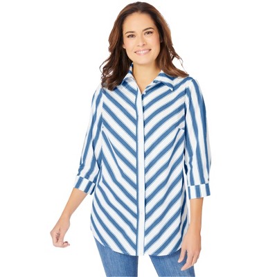Woman Within Plus Size Perfect Three Quarter Sleeve Shirt