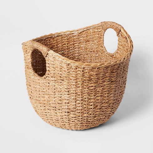 Large Natural Woven Round Basket - Threshold™